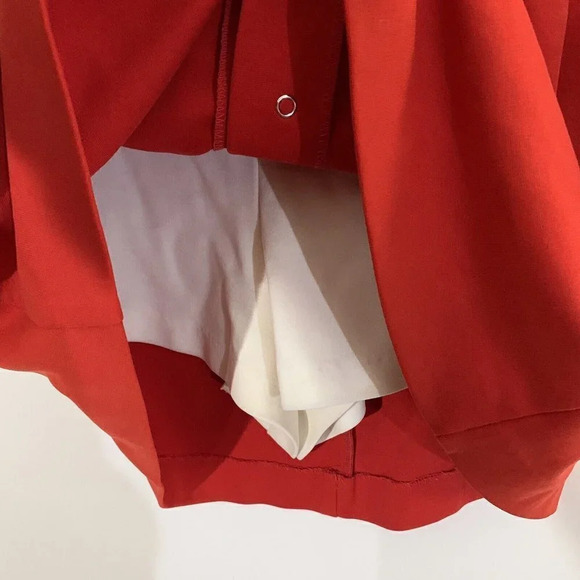 Red White Button Retro Button Front Mini Skirt Waist 26” Elastic Waist - Picture 5 of 8